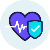 A heart and shield icon