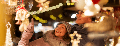 couple at a christmas market